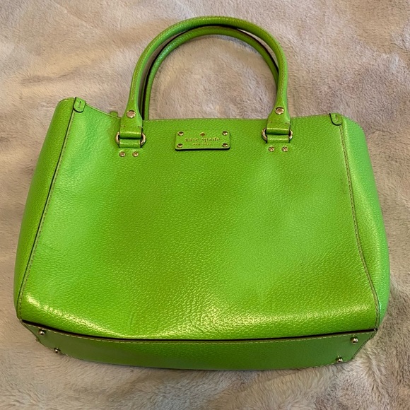 Kate Spade Wellesley Quinn handbag in Apple Green leather & dust cover - Picture 14 of 16